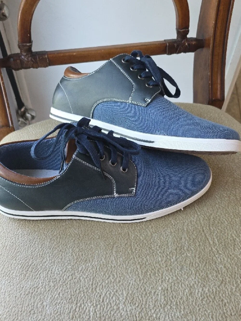 Bruno Marc Men's Rivera-01 blue denim sneakers Item#1021